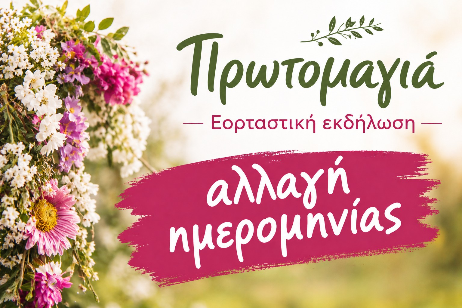 ΑΛΛΑΓΗ ΗΜΕΡΟΜΗΝΙΑΣ