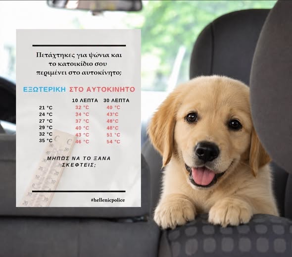 Η ΕΛ.ΑΣ. προειδοποιεί για τον καύσωνα…